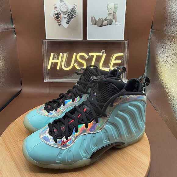 Nike Air Foamposite Little Posite One (GS) Mixtape Teal Copa Blue Sz 6.5Y - Picture 2 of 10